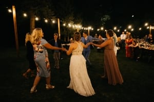 Photo of an Estes Park Wedding Dance Outside.