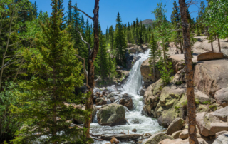 Alberta Falls, one of the many waterfalls in Rocky Mountain National Park